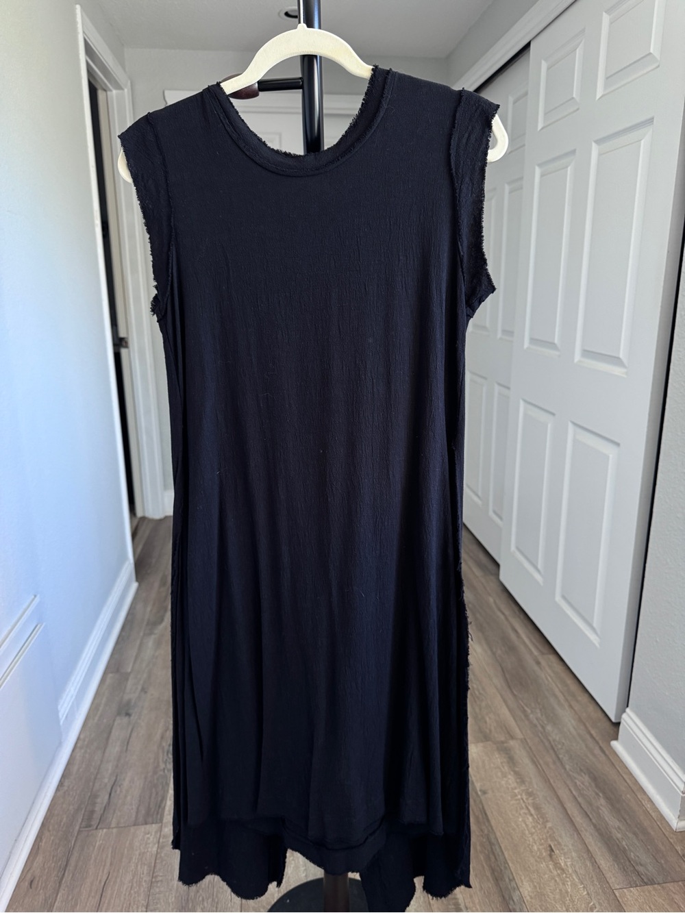 Sleeveless Black Midi Dress - Minimalist Silhouette